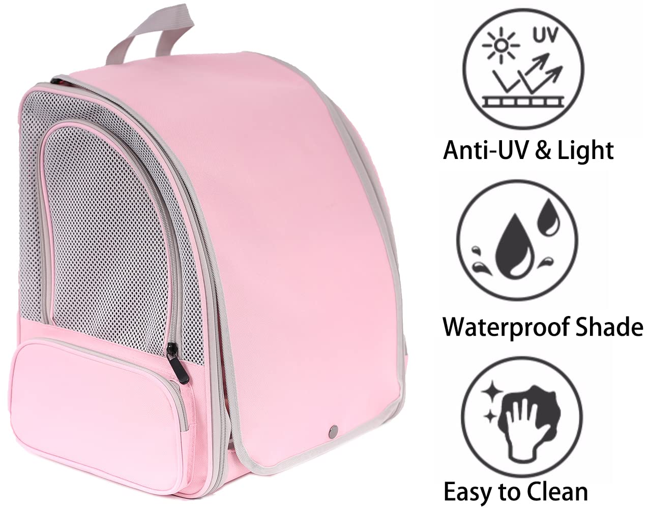 Orizzp Bird Carrier Backpack With Wooden Stand Perch, Bird Travel Carrier Backpack (Pink, Bird Backpack)