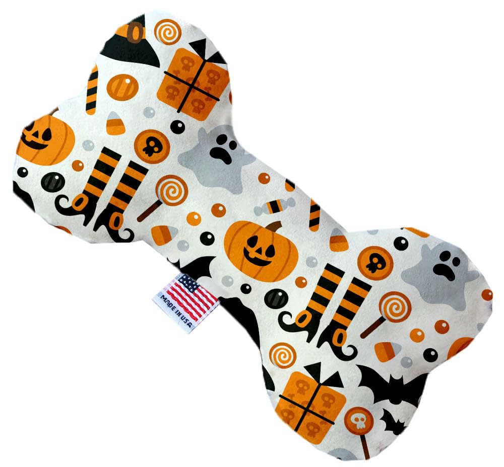 Halloween Pet & Dog Plush Heart or Bone Toy, &quot;Trick-Or-Treat Group&quot; (Available in different sizes, and 10 different patterns!) Classic Halloween 10&quot; Plush Bone