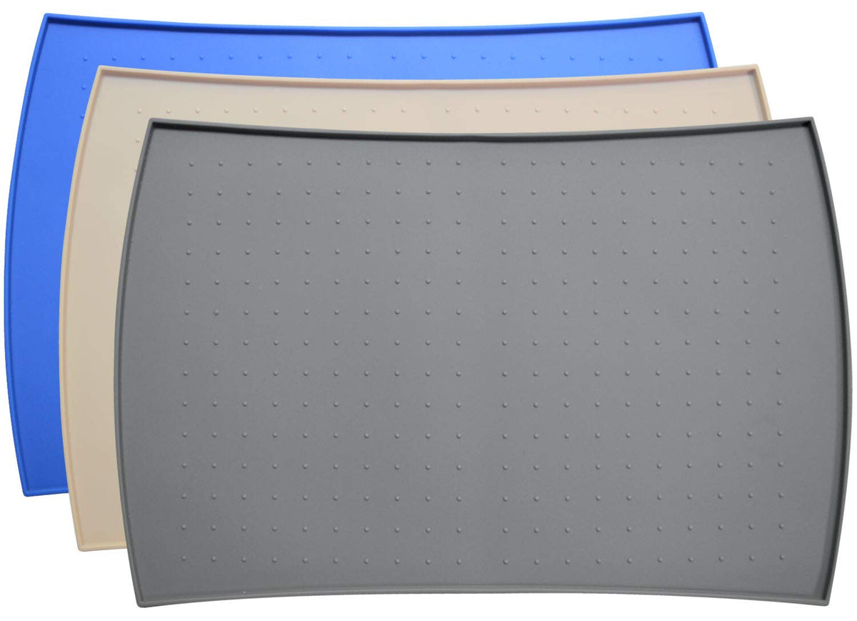 Petfusion X-Large Waterproof Dog Food Mat (34X23'). Fda Grade Silicone [Superior Hygiene, Non-Toxic, Multiple Sizes] Extra Large Dog Food Mat For Floors,Grey