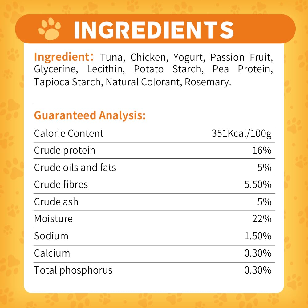Dentalight - Yumm Stix Tuna Yogurts Stick Dog Treat Training Snack 70g, (70g, Passion Fruit)