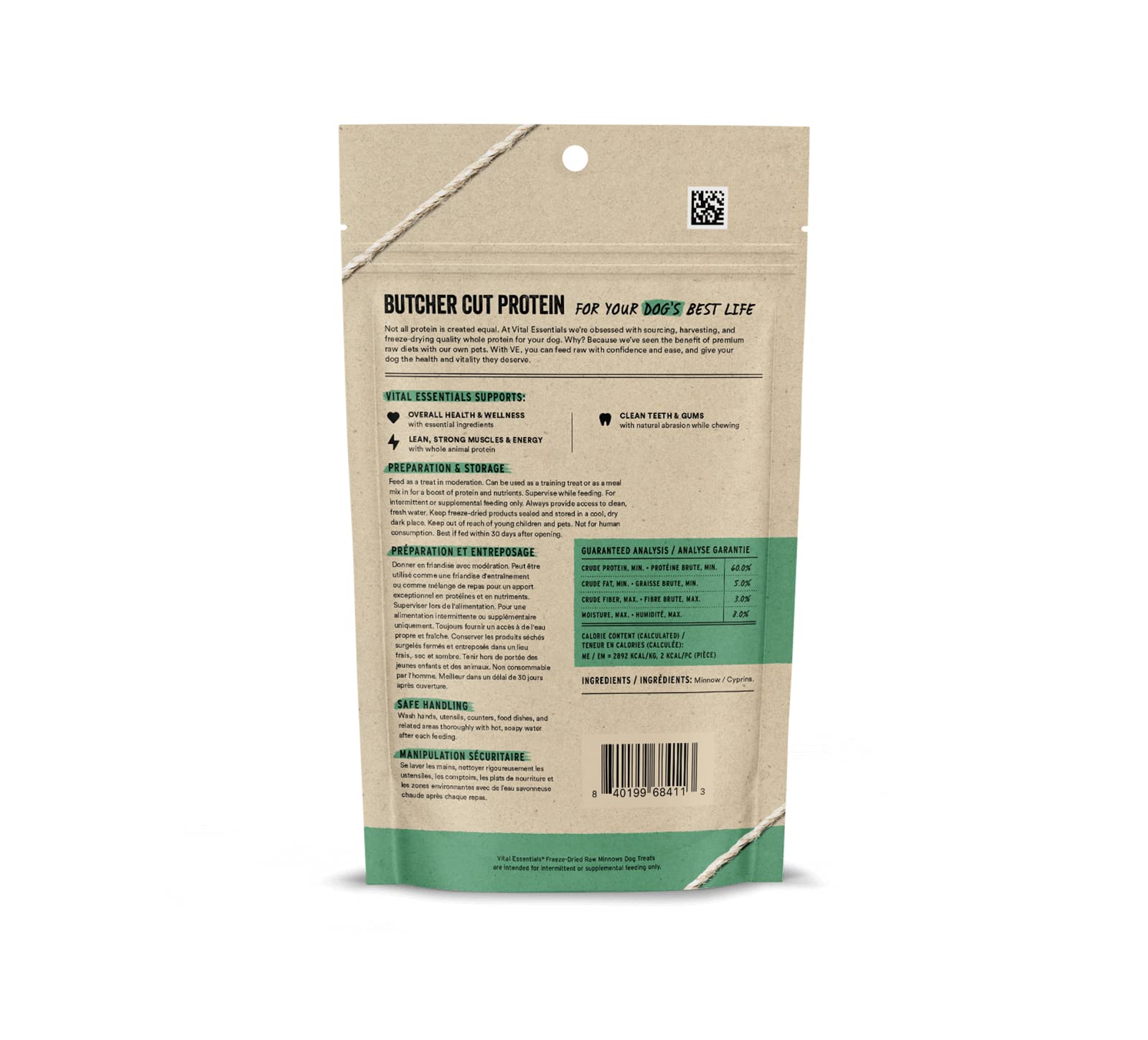 Vital Essentials Freeze Dried Raw Single Ingredient Dog Treats, Minnows, 1 oz