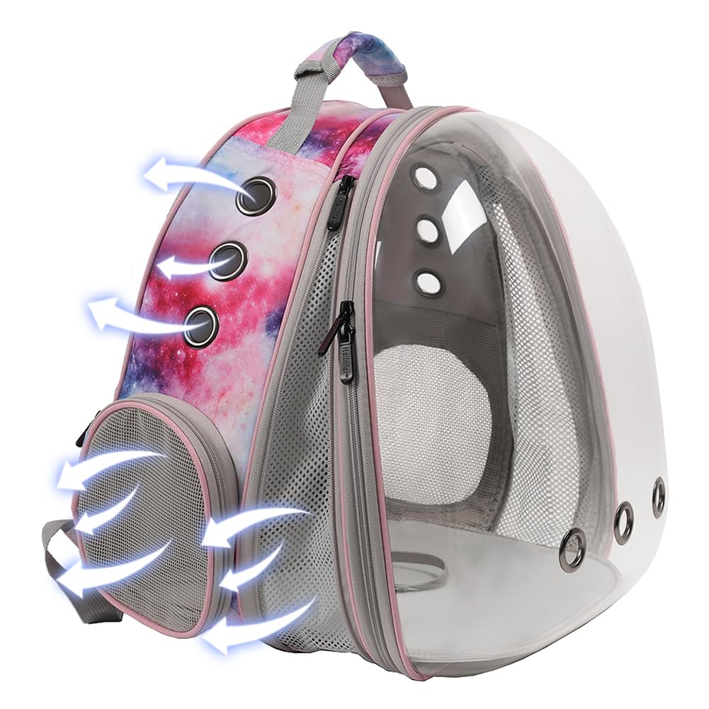 Front Expandable Cat Backpack Carrier, Fit Up To 20 Lbs, Space Capsule Astronaut Bubble Window Backpack For Large Fat Cat And Small Puppy