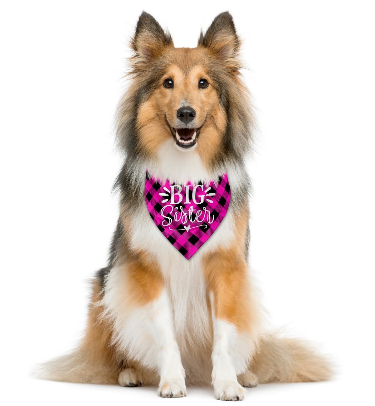 Big Sister Dog Bandana, Buffalo Plaid Pet Scarf, Pet Scarf Accessories, Baby Announcement Dog Bandana, Dogs Bandana Gift For Sma