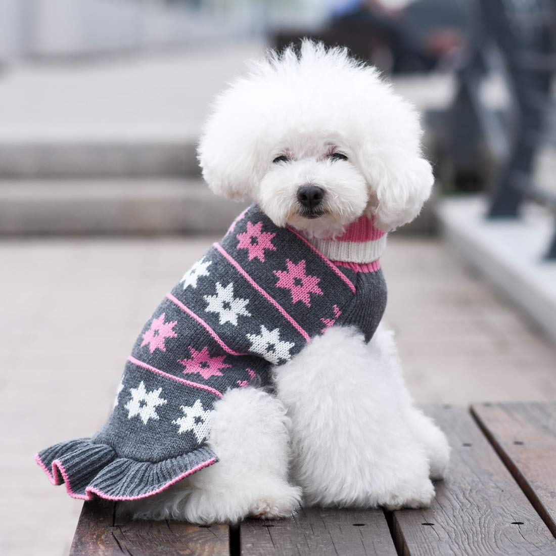 Kyeese Dog Sweater For Small Dogs Fall Winter Dog Clothes Warm Dog Coats Pullover Knit Pullover For Girl Dog Sweater With Classi