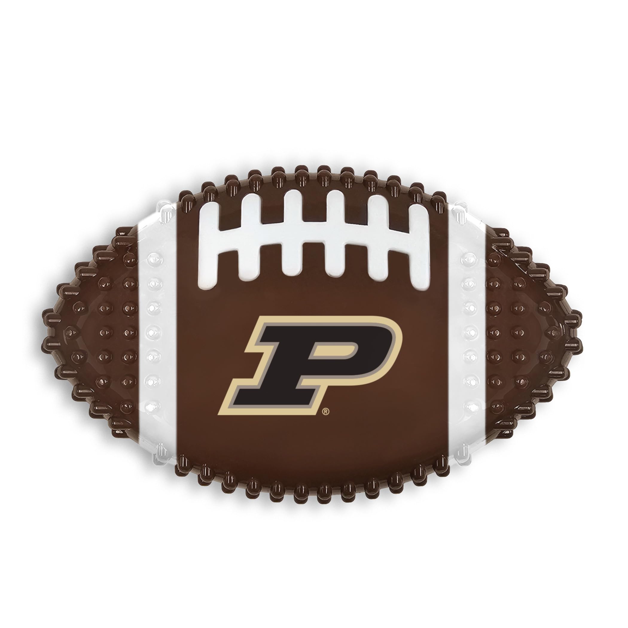 Ncaa Purdue Boilermakers Mega-Chew Hard Nylon Bacon-Flavored Dog Bone Football Chew Toy. Interactive Tasty & Fun Dog Chew Toy. I