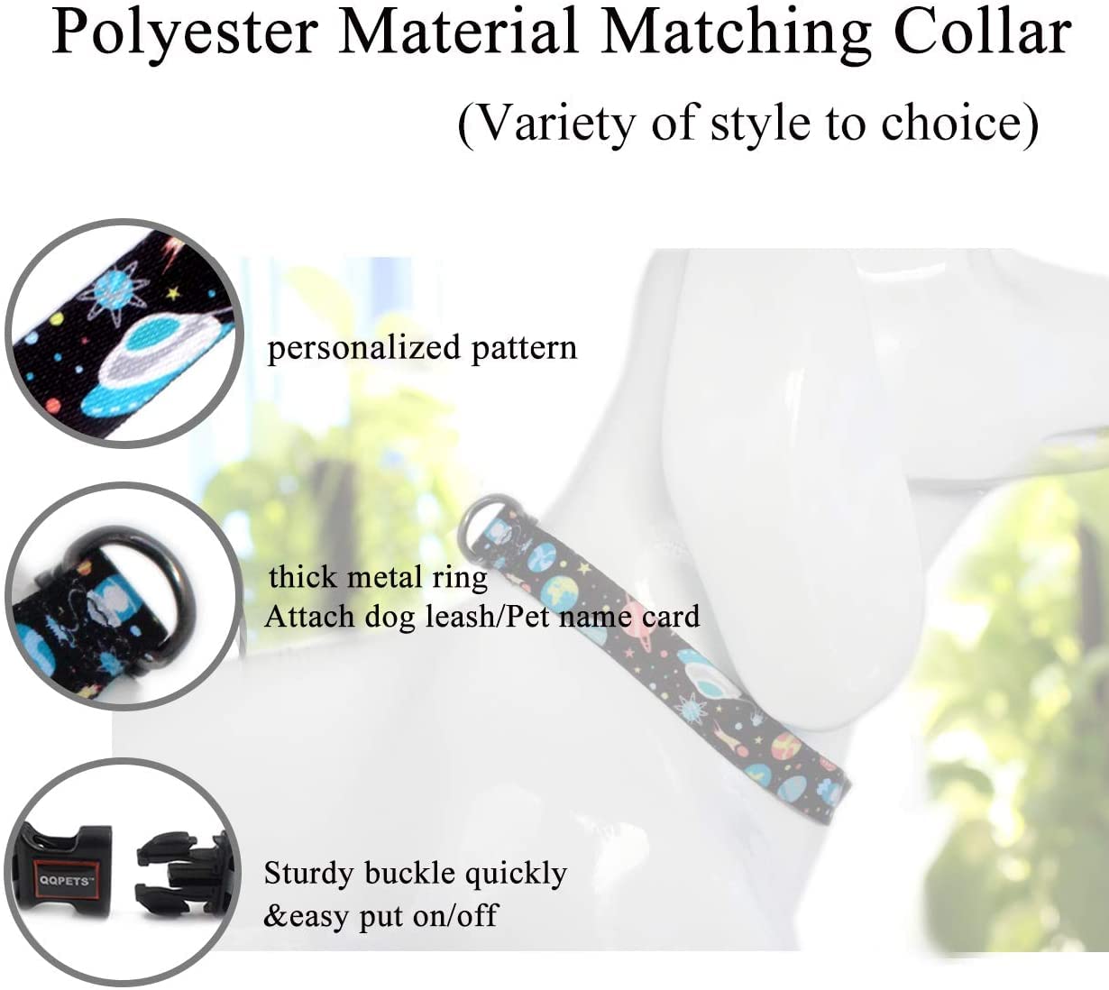 Roses&Poetry Dog Collar And Lead For Extra Small,Adjustable Durable Blue 5Ft Puppy Leash Collar For Dog Training Lead(Star-Xs)