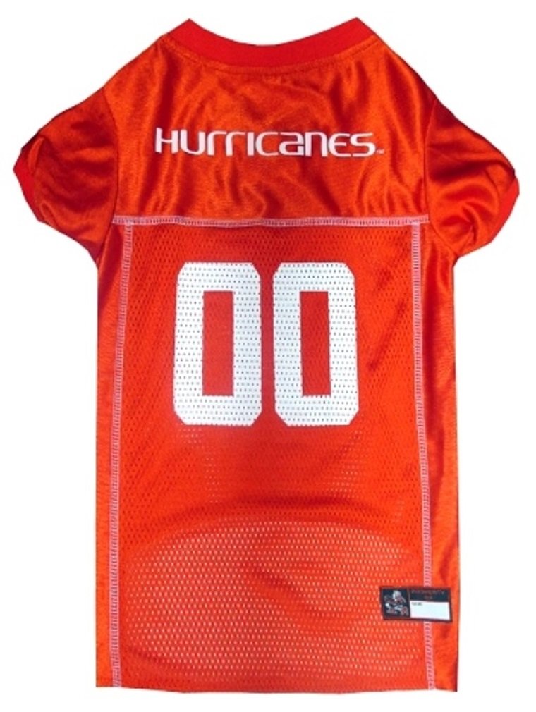 Pets First Ncaa College Miami Hurricanes Mesh Jersey For Dogs & Cats, Small. Licensed Dog Jersey With Your Favorite Football/Bas