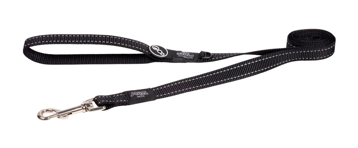 Reflective Dog Leash For Large Dogs, 3/4' Wide, 6' Long, Black