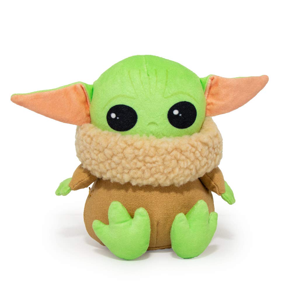 Buckle-Down Dog Toy, Mandalorian, Plush Squeaker Star Wars The Child Sitting Pose, Baby yoda, 8 x 8 (DTPT-SWBIF) for All Breed S