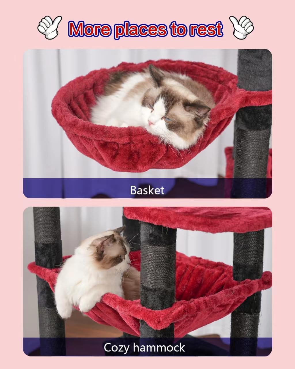 Gitelsnour Cat Tree For Indoor Cats Large Adult, 74'' Cat Tower For With 3 Big Platforms, 2 Baskets, 2 Condos, Multi-Level Cat S