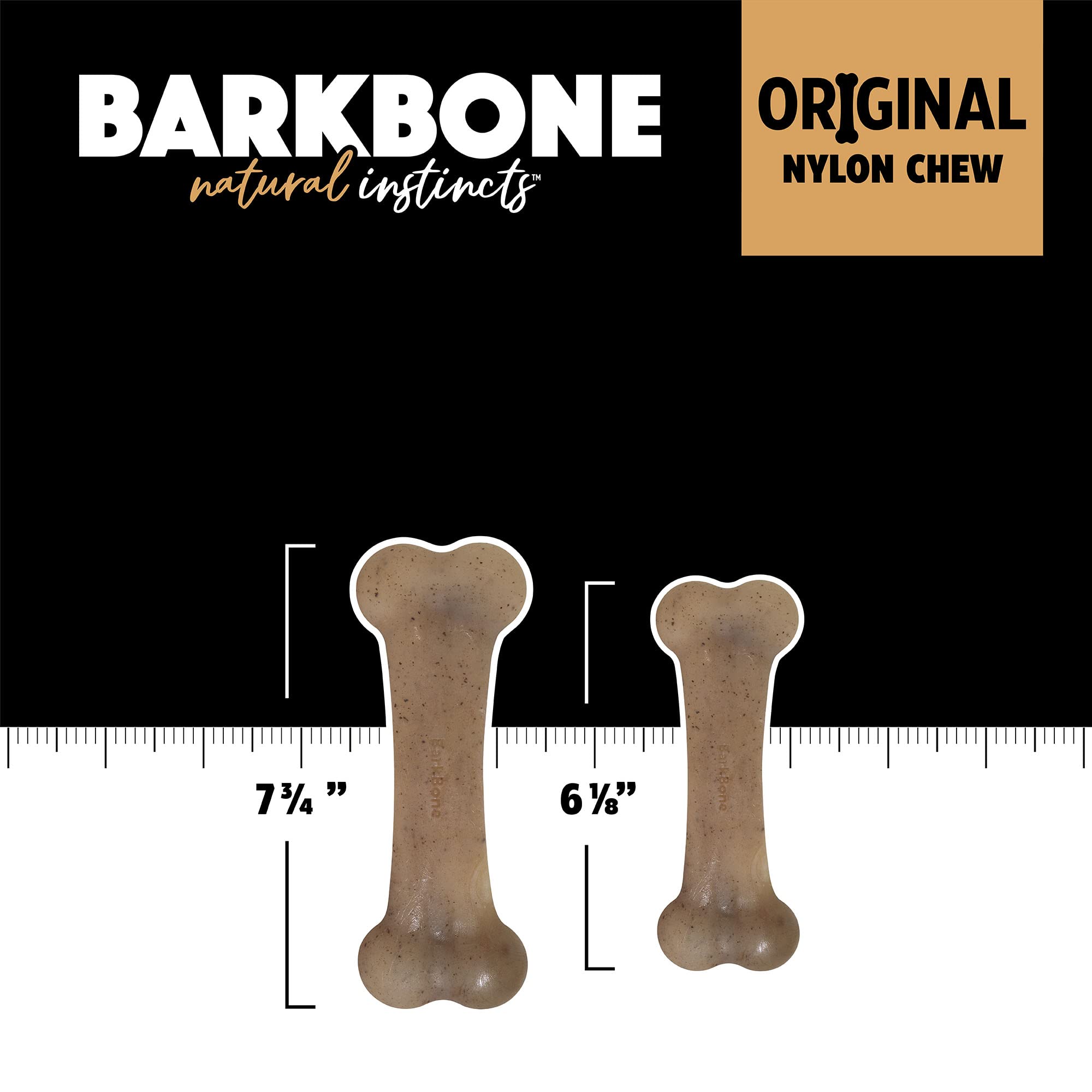 Pet Qwerks Dinosaur Barkbone - Nylon Dog Bone For Aggressive Chewers - Steak Flavor - 8.25'