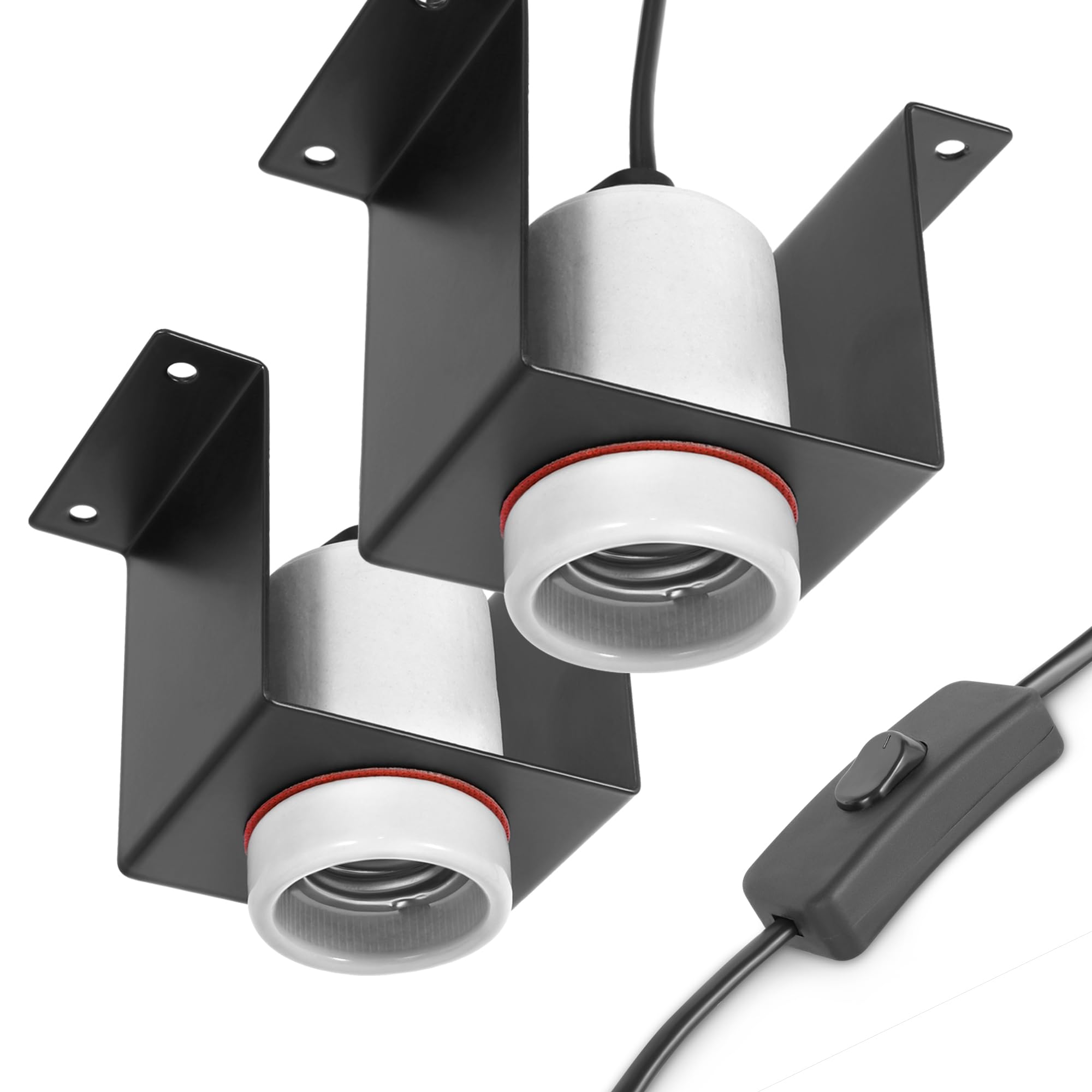 Trakem Reptile Ceramic Socket, Heat Lamp Holder For Terrariums And Vivariums, Gecko Lizard Heat Lamp Bracket Light Fixture, Bulb