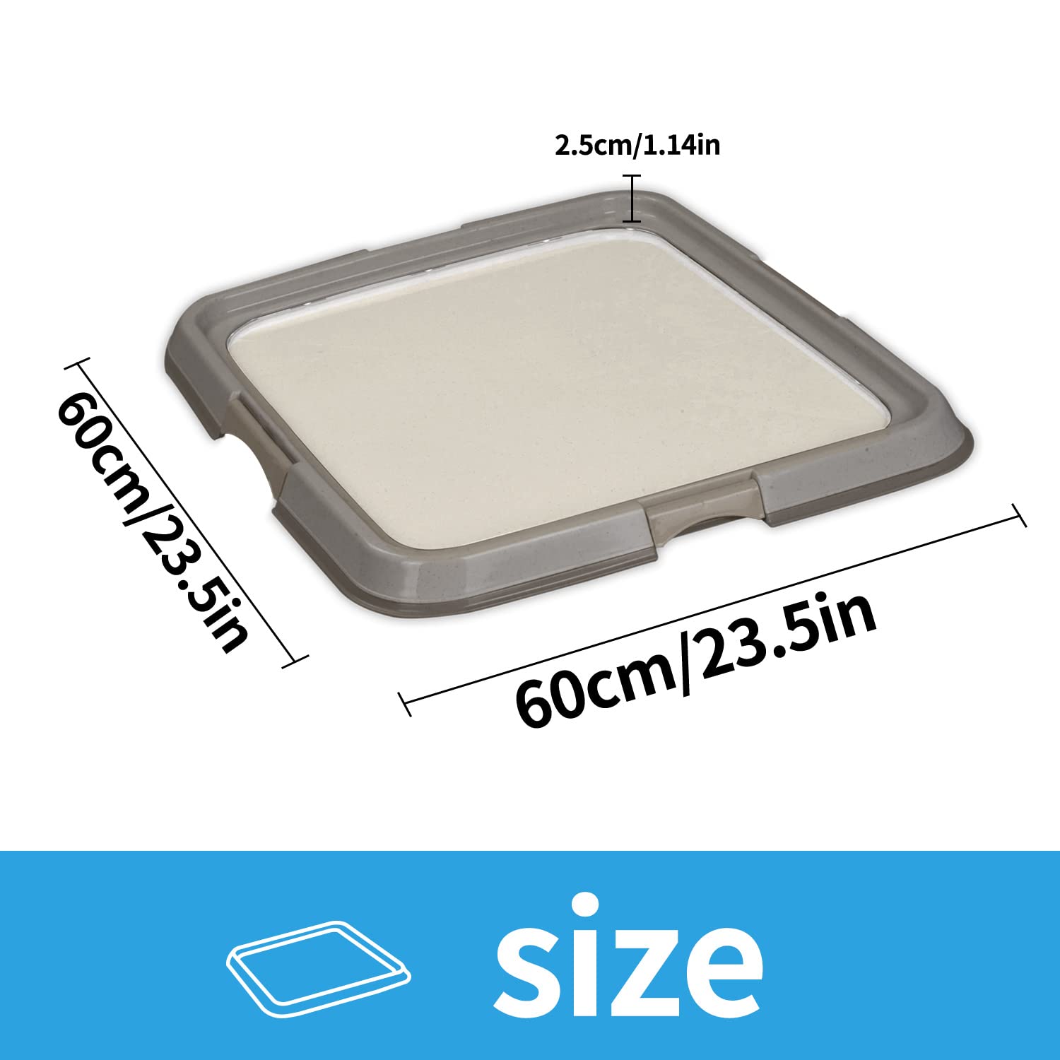 Pawise Pee Pad Holder - Puppy Training Pads - Bester Tragbarer Töpfchentrainer - Indoor Dog Potty - Puppy Essentials - Hundetraining Holder - Puppy Pad Holder - Pet Pee Holder (60 X 60 Cm) 24X24 In