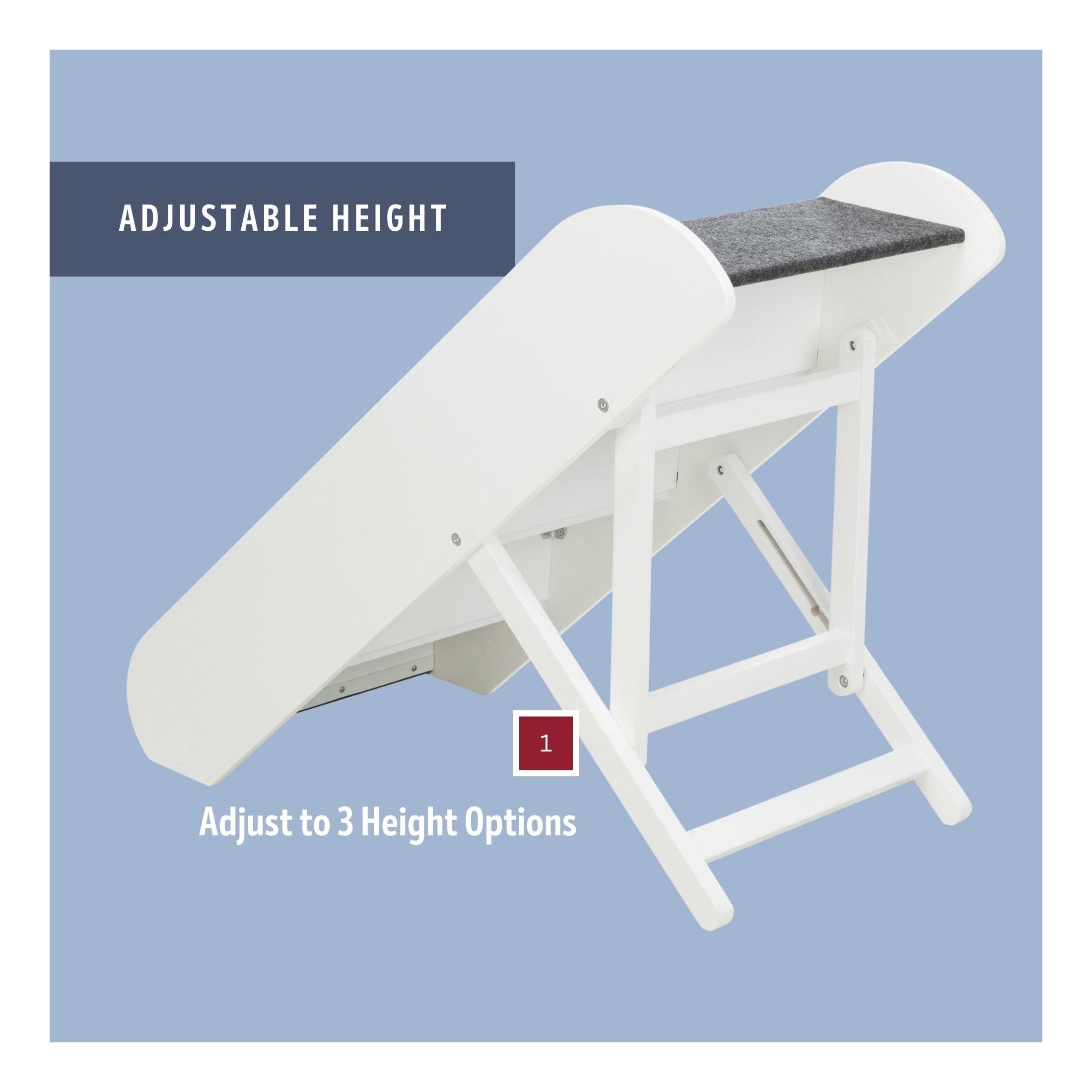 Trixie Dog Stairs With Nonslip Carpet - 4 Step Pet Stairs For Beds And Couches - Easily Adjustable - In White