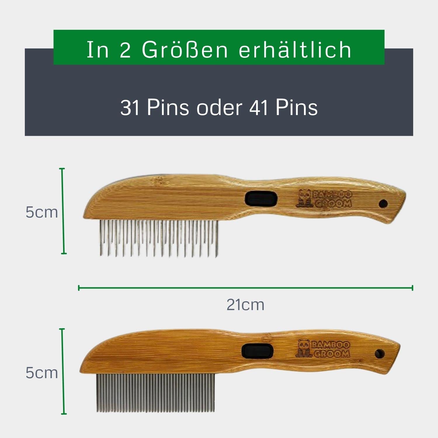 Alcott Bamboo Groom Rotating Pin Comb With 31 Rounded Pins For Pets