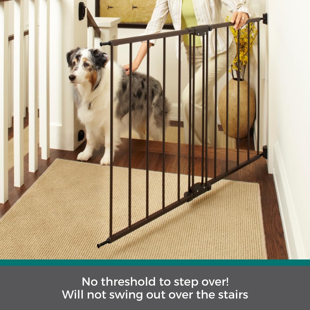 North States Mypet Windsor Walk Thru Pet Gate: 28.68' - 47.85' Wide Dog Gate. Hardware Mount, Dog Gates For The House, Cat Gate For Doorway. 31' Tall, Matte Bronze