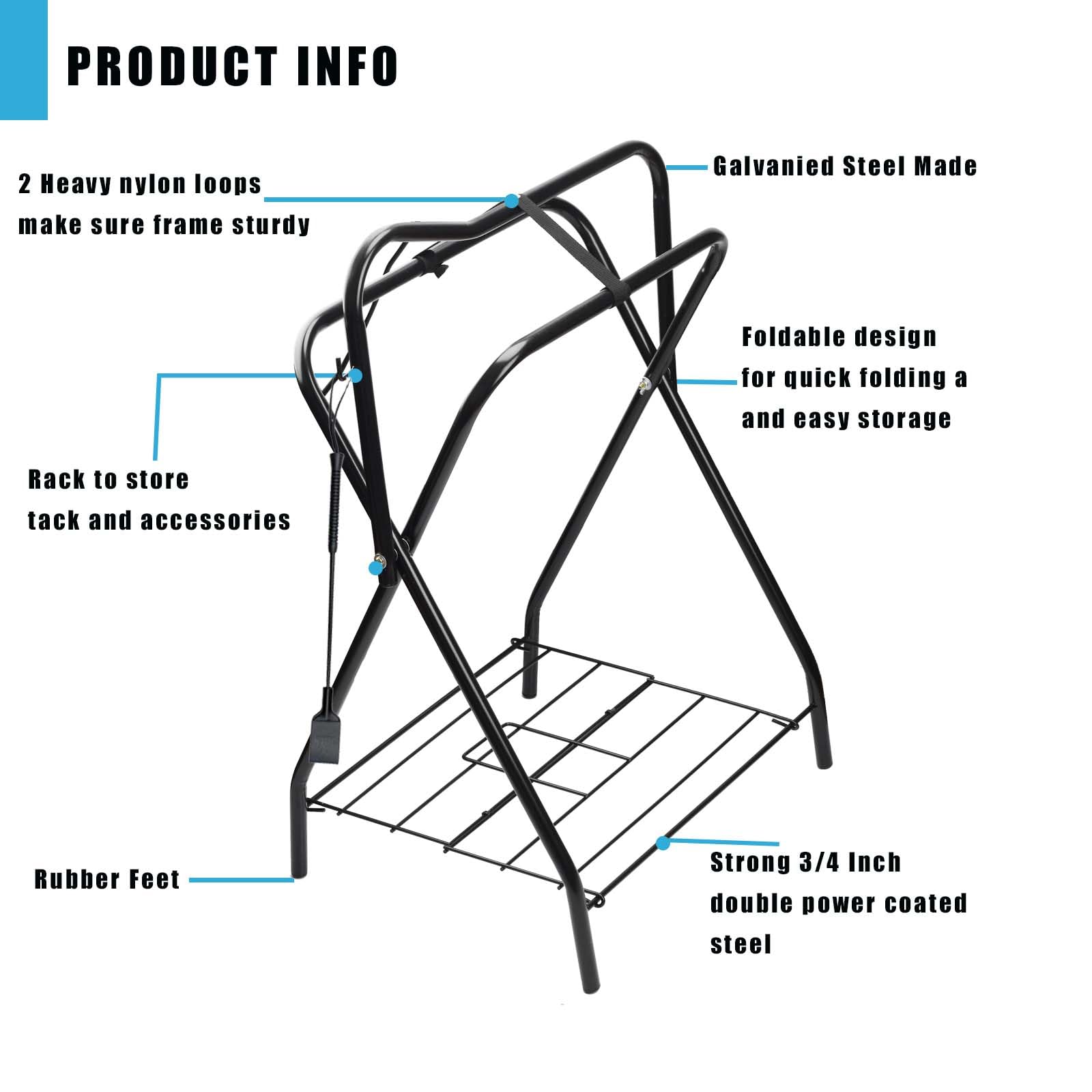 Hdyegy 2 Pack Saddle Rack Portable Folding Horse Saddle Stand For English And Western Saddles,28'' L X 19'' W X 37.5'' H