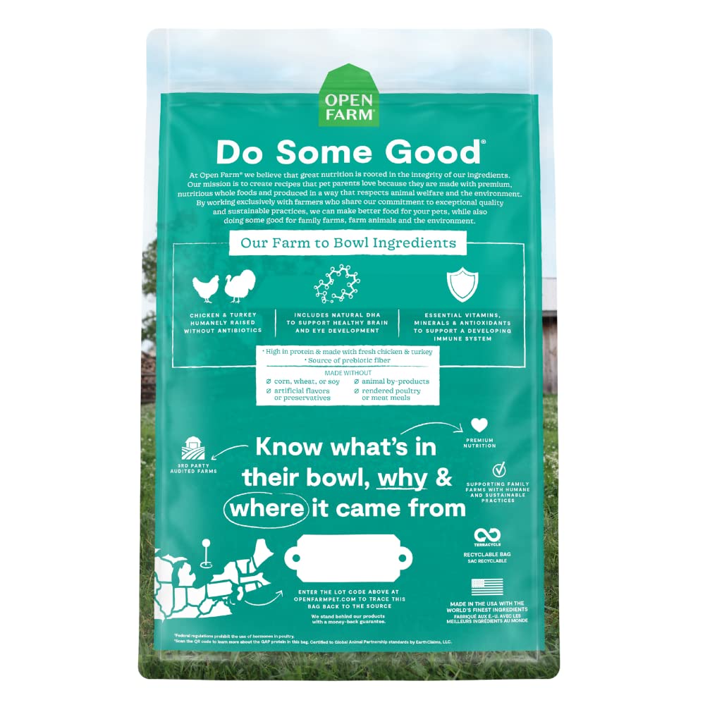 Open Farm, Grain Free Dry Kitten Food, Nutrient Dense Kibble with Protein, Vitamin A, Taurine, Naturally Occurring Fibers & Preb
