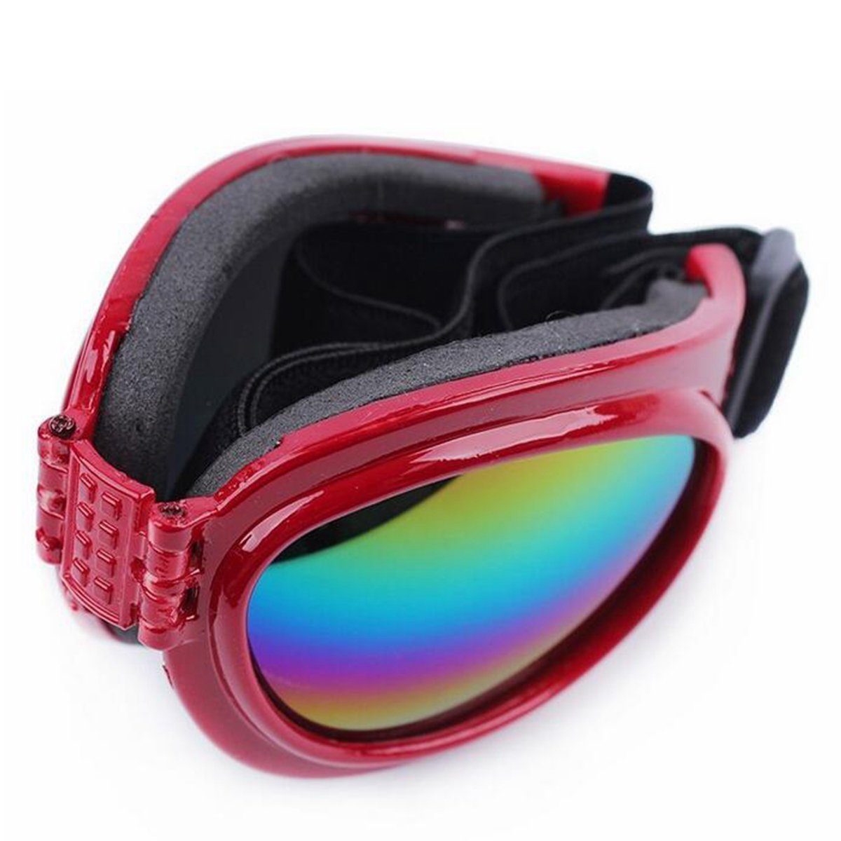 Foldable Dog Sunglasses Pet Goggles For Dog Eye Protection Outdoor Sport Sunglasses For Midium Large Dogs (Red)