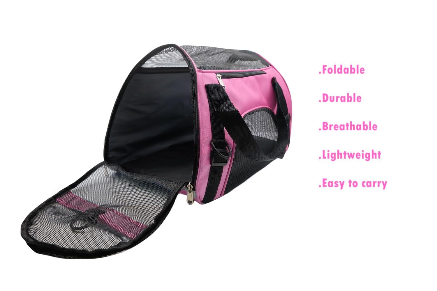 Tecageaon Pet Carrier Airline Approved Cat Carrier Dog Carrier For Medium Small Cats Small Puppy Kitten,Dog Cat Pet Travel Carrier (Medium, Pink)