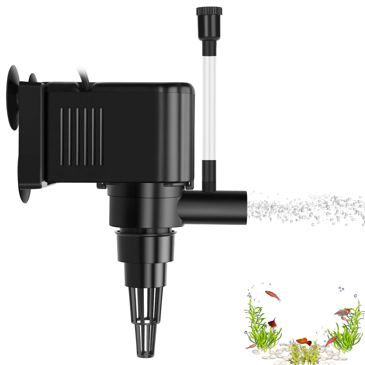 Aquamiracle Aquarium Powerhead Pump Circulating Water Pump 135 Gph For 10-40 Gallon Aquariums With Aerating Features