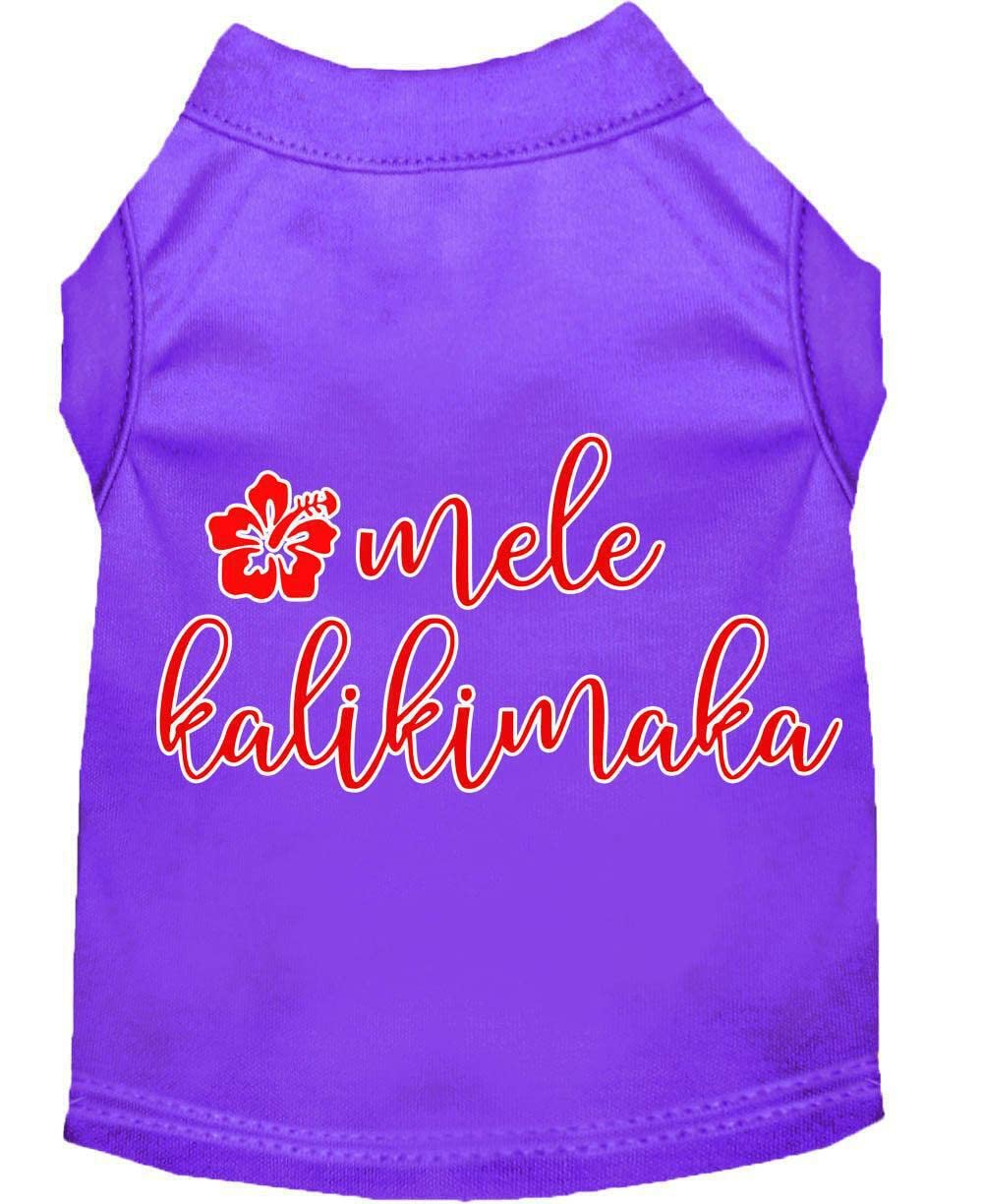 Christmas Pet Dog & Cat Shirt Screen Printed, &quot;Mele Kalikimaka&quot; Bright Pink LG (10-14 lbs.)