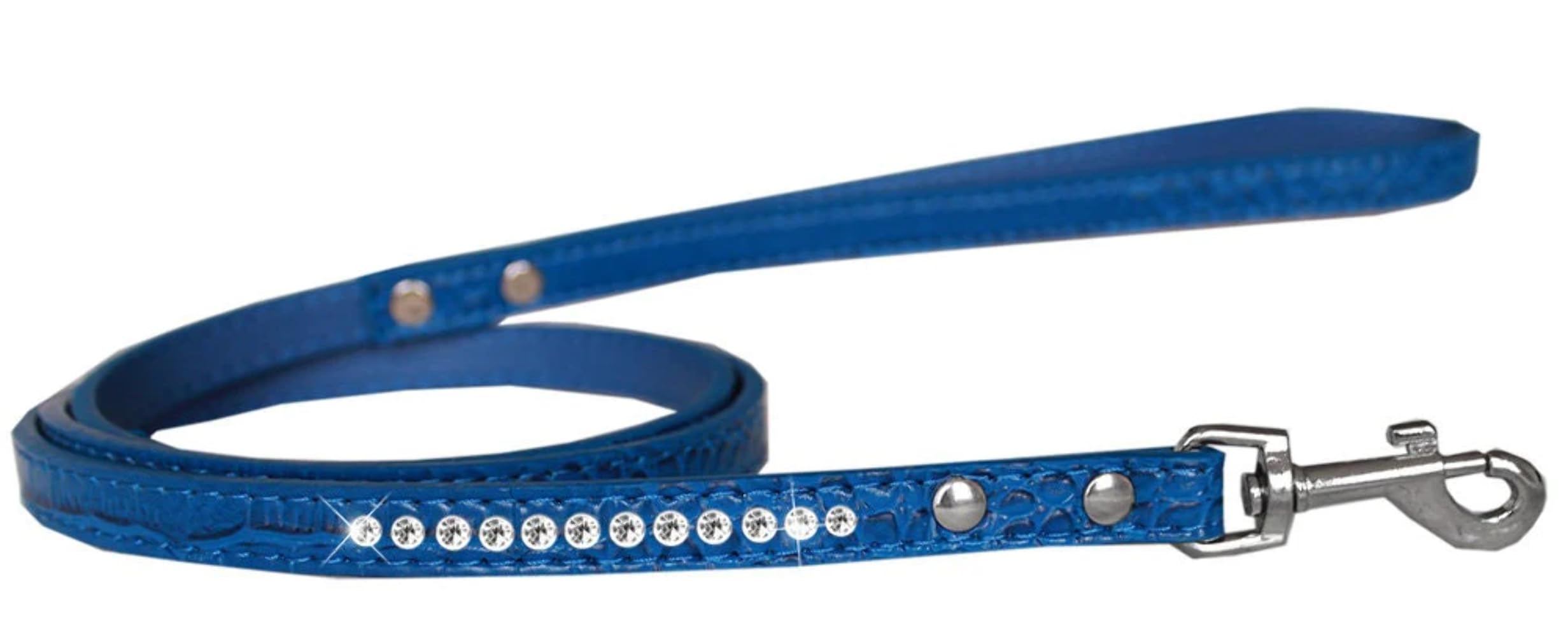 Dog, Puppy & Pet Designer Croc Leash, One Row Clear Crystal Lime Green 1/2" wide x 4' long
