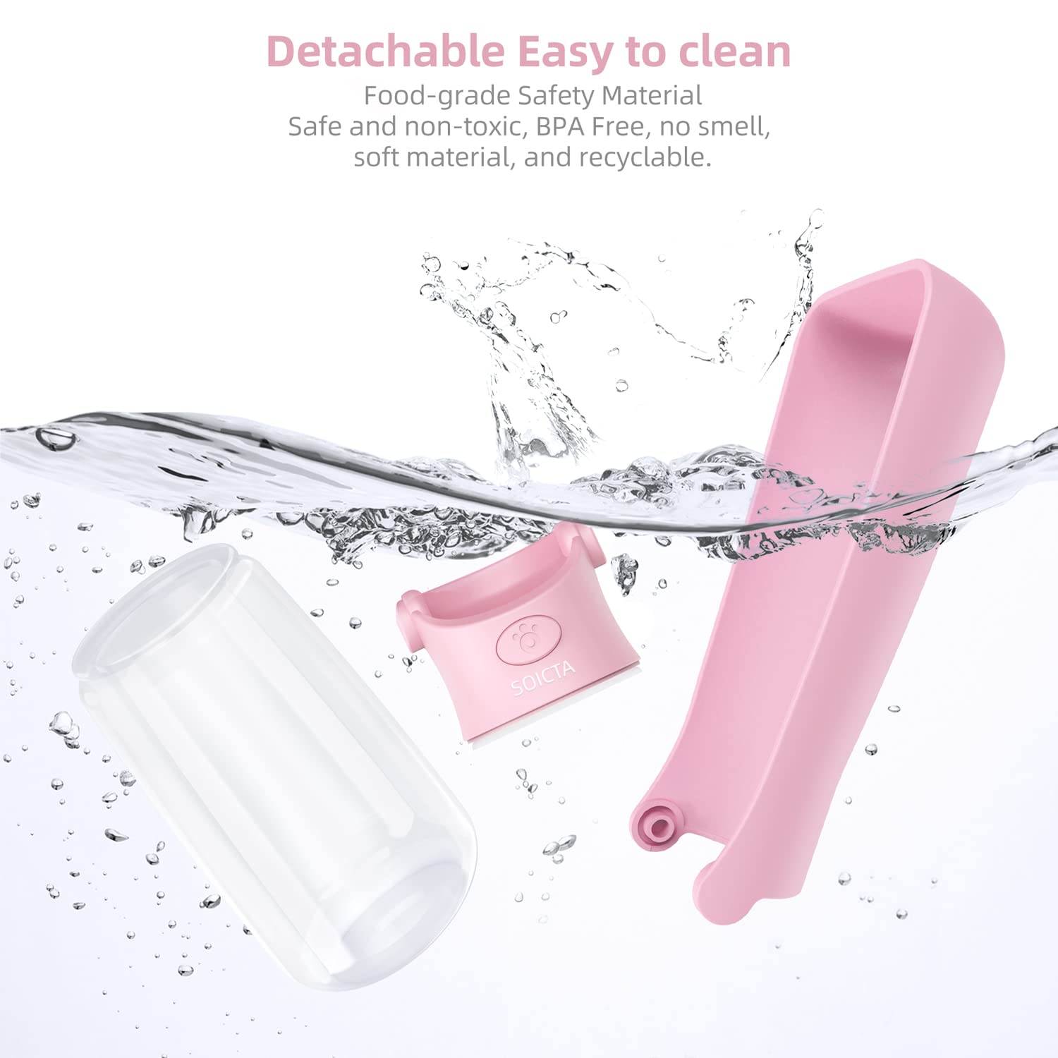 SOICTA Portable Dog Water Bottle for Walking 19 OZ or 12 OZ Portable Pet Water Bottles for Puppy Small Medium Large Dogs Water D