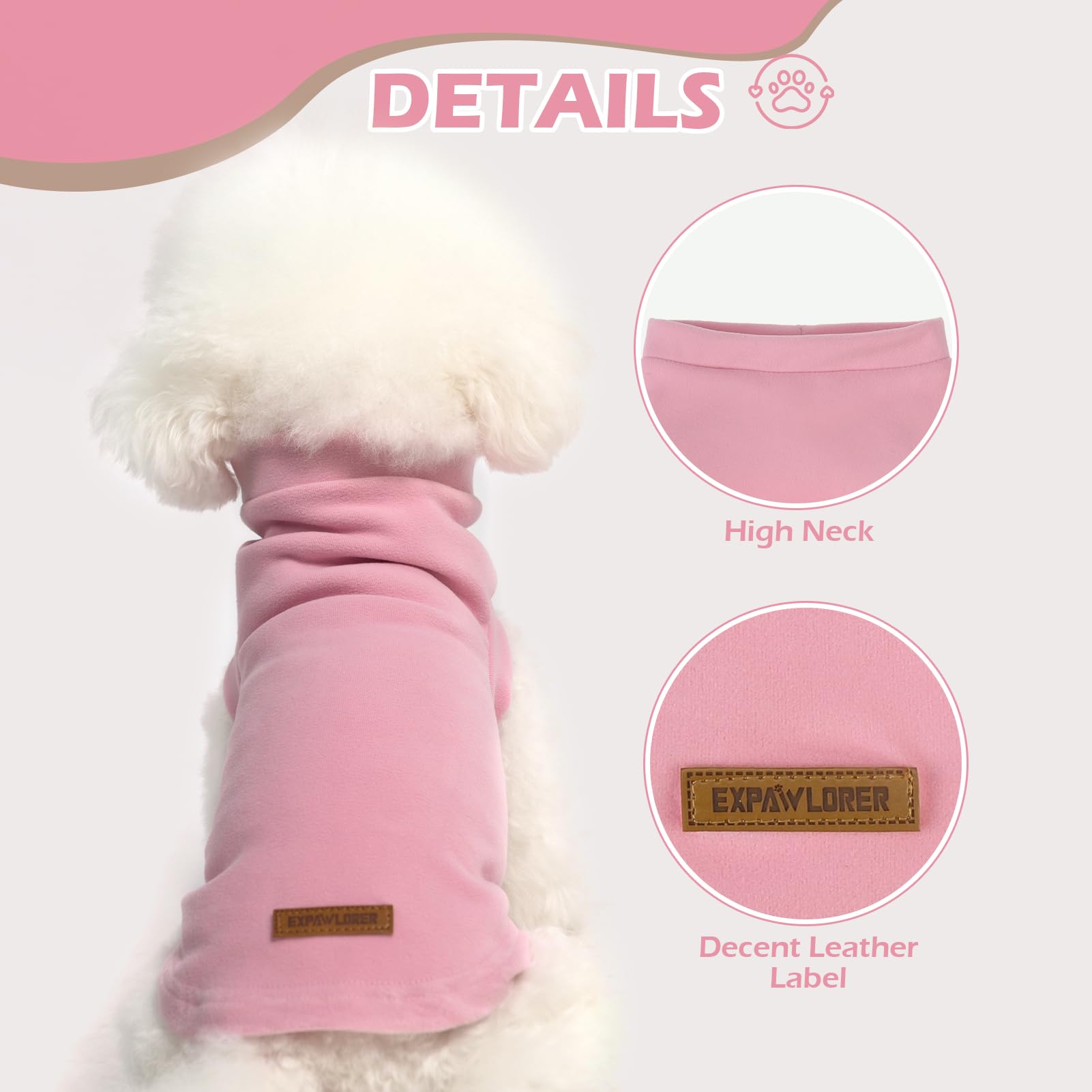 Expawlorer Soft Cat Sweater - Warm Clothes For Cats And Small Dogs, Fall And Winter Coat Pullover Design, Fleeced Sweatshirt, Pi