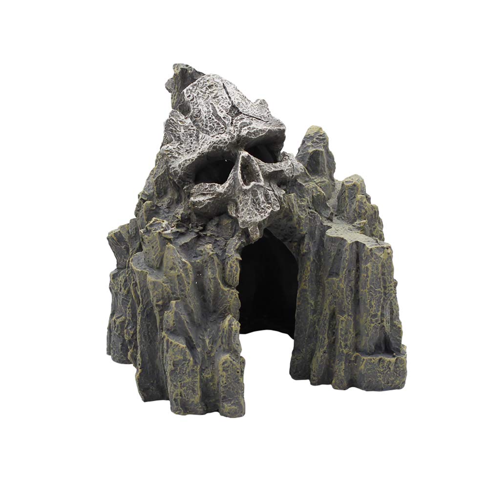 Ehc Skull Mountain Aquarium Ornament Fish Tank Decorations Small Terrain Scenery Decorations For Reptile Wargaming