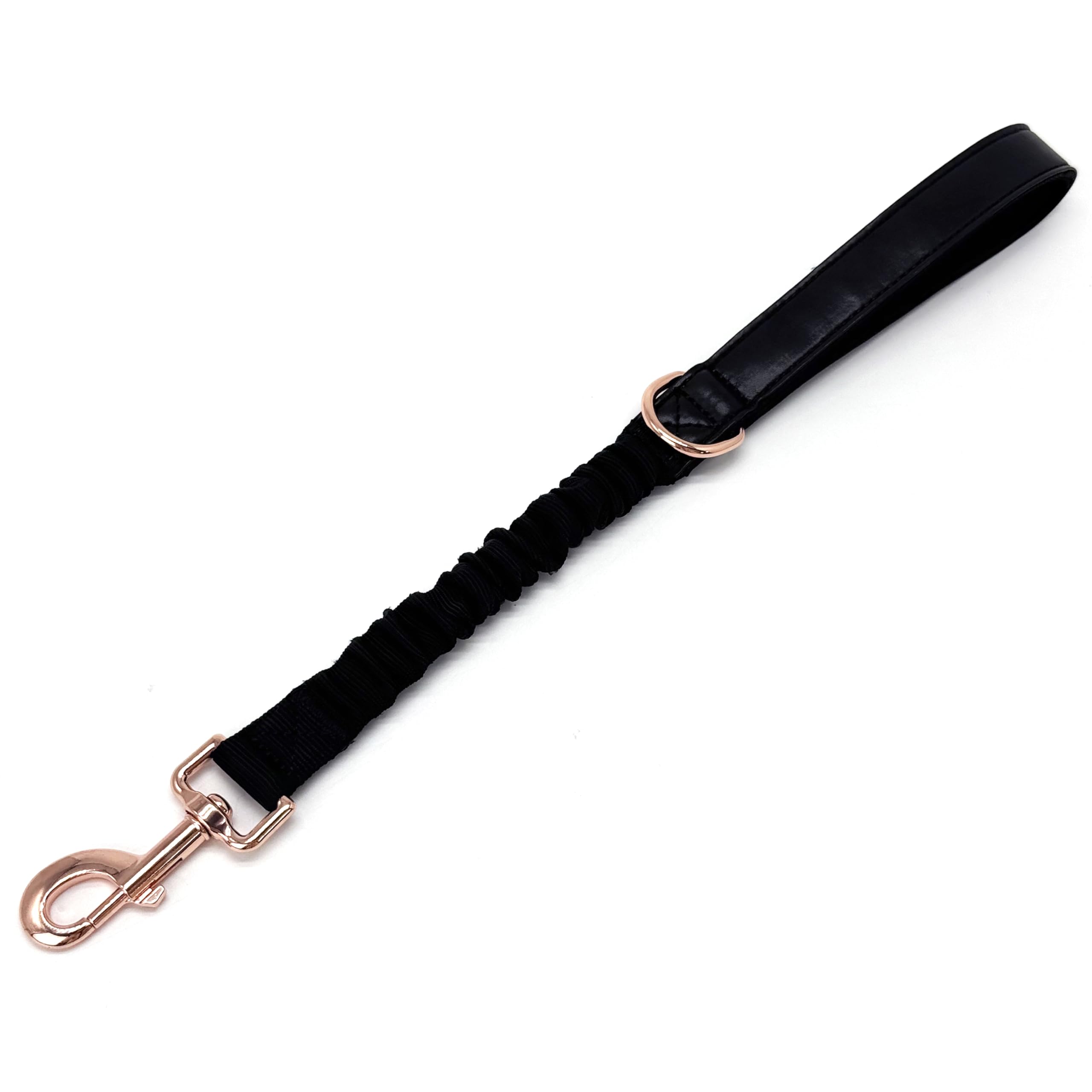 18 Short Dog Leash Comfortable Soft Nylon Bungee Resistance Elastic Short Leash For Large And Medium Dogs (Black, 18-24)