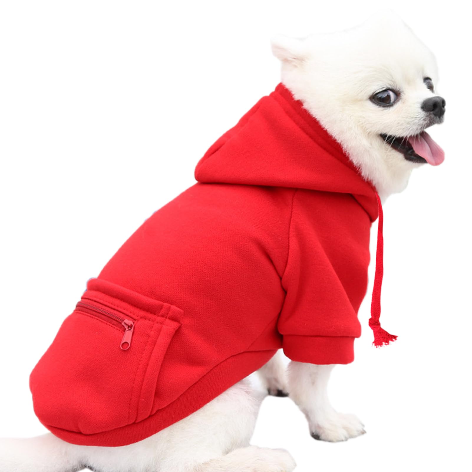Jecikelon Winter Dog Hoodie Sweatshirts with Pockets Warm Clothes for Small Dogs Chihuahua Coat Puppy Custume Clothing (Large, Y