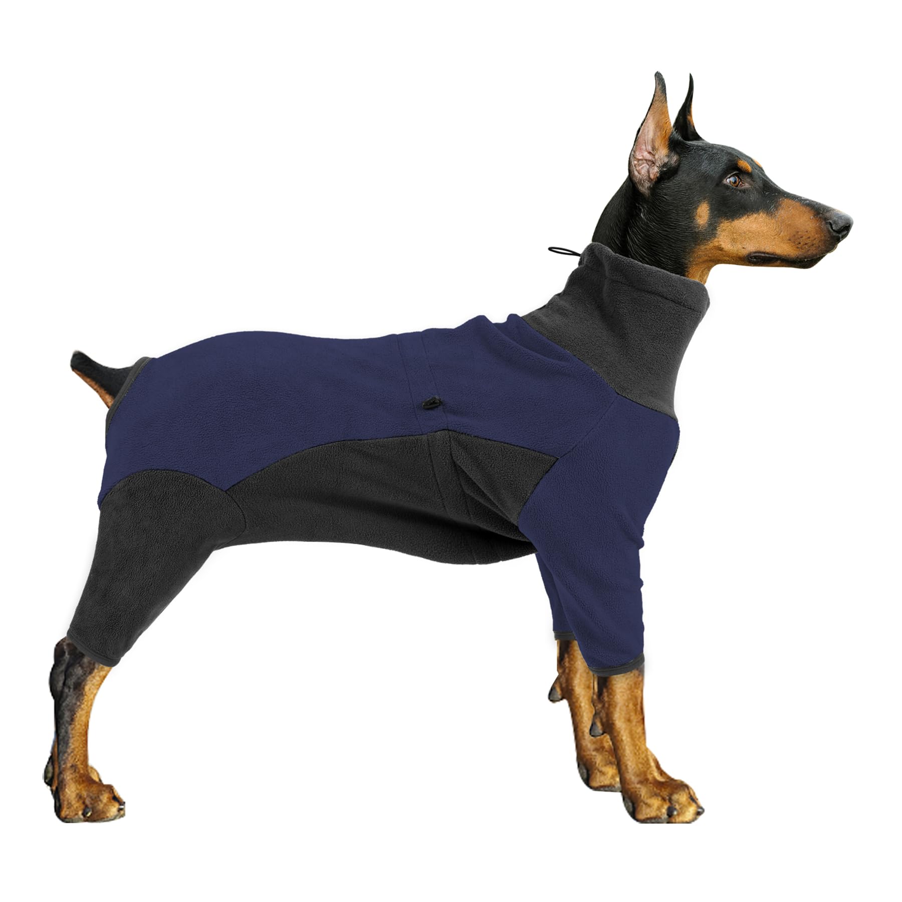 Pinellia Dog Coat, Warm Fleece Jacket, Windproof Pullover Jumpsuit, Fullbody Pajamas Onesie, Cold Weather Clothes for Medium Lar