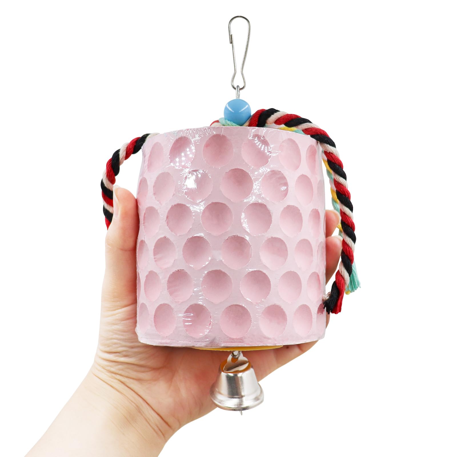 Extra Large Bird Chewing Toy, Parrot Beak Grinding Calcium Stone With Bells, Bird Cage Accessories, Cage Toys For Cockatiel Para