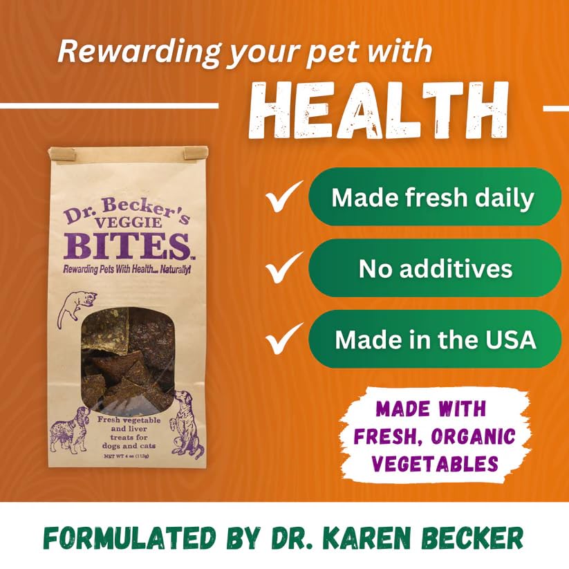Dr Beckers Veggie Bites Dog & Cat Treats, 4 oz (113g)