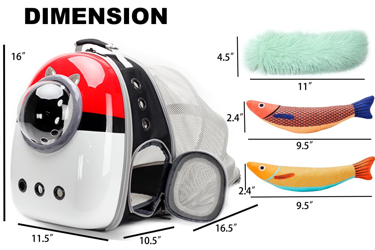 Expandable Cat Carrier Backpack With Catnip Toys, Backpack For Cats Kitten Small Puppy, Airline Approved Cat Bubble Backpack, Sp