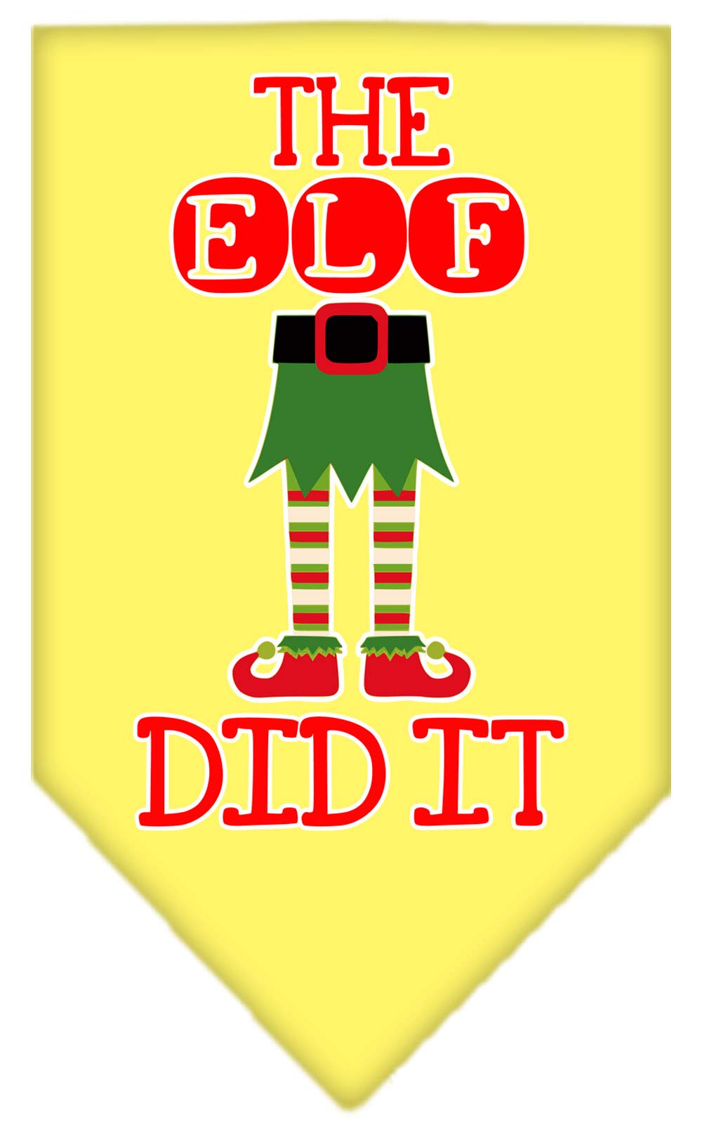 Christmas Pet and Dog Bandana Screen Printed, &quot;Head Elf In Charge&quot; Lime Green Large