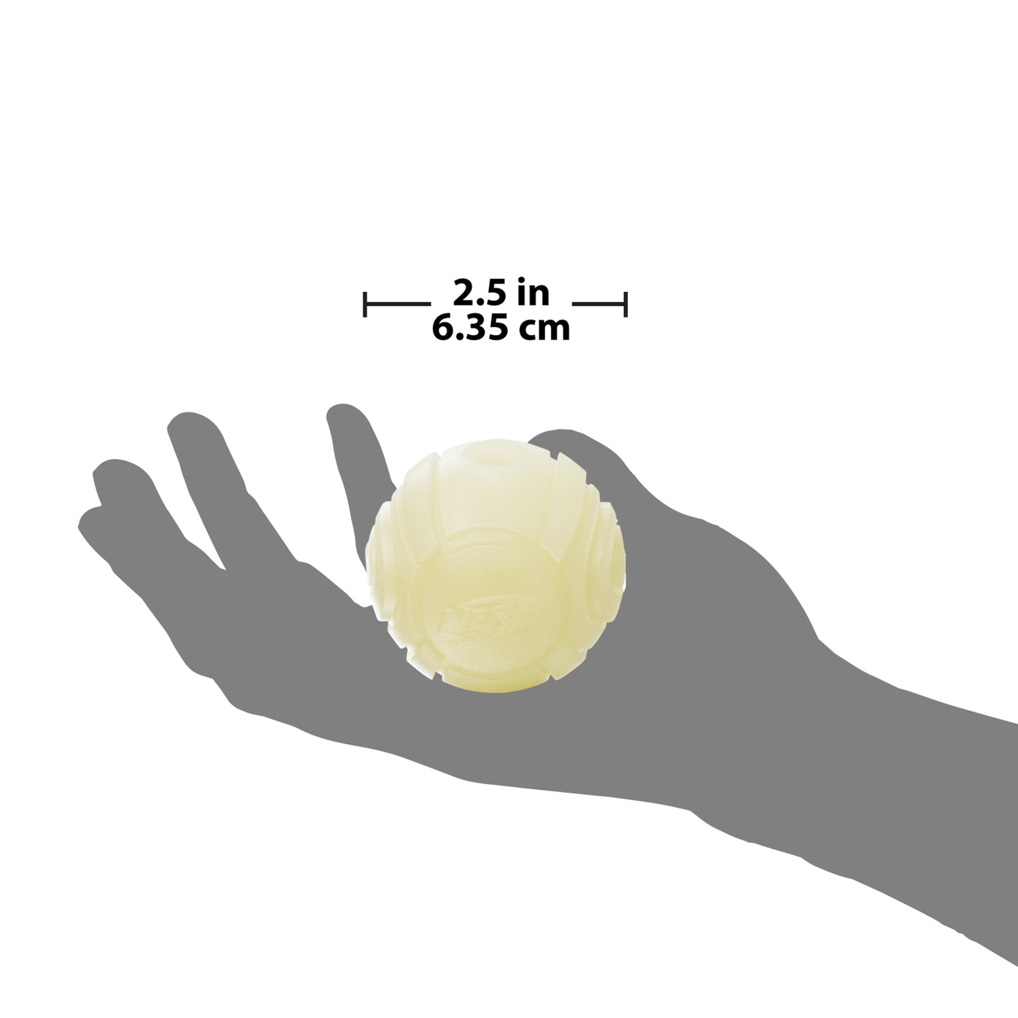 Nerf Dog Tennis Ball Blaster Dog Toy White, 2.5 Inch Glow Reload Ball