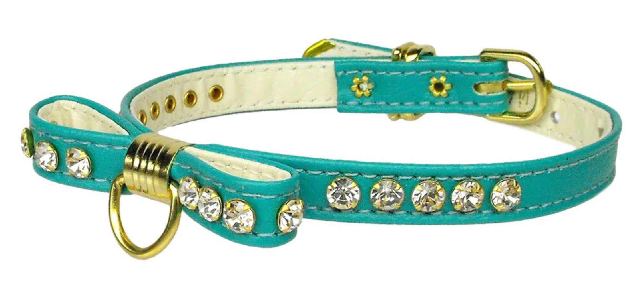 Dog, Puppy & Pet Collar, Bow Clear Crystal Jewelry Set Black 8