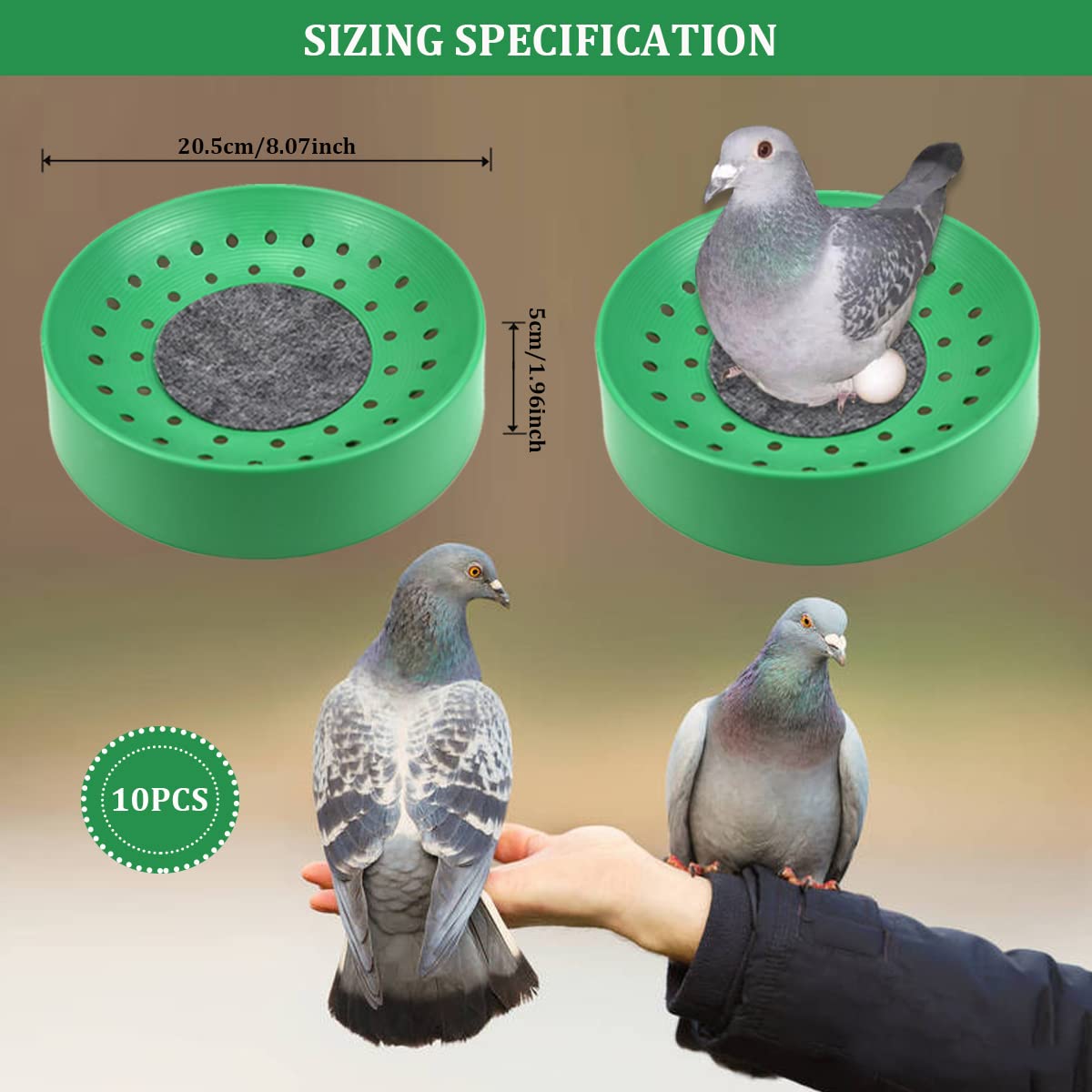 10 Pcs Plastic Pigeon Nest Bird Nest Bowls Pigeon Nest Bowl Breeding Hatching Nest For Pigeons Quails Breeding Hatching