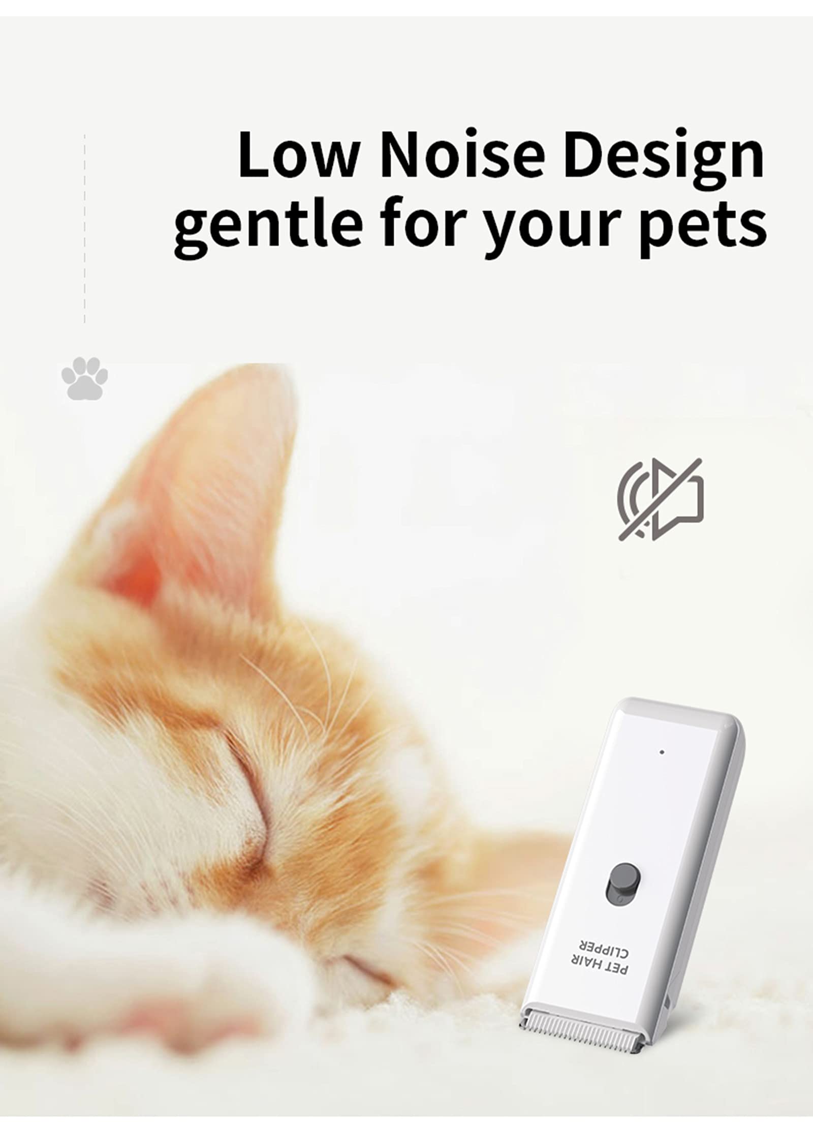 Dog Cat Home Hair Waterproof Clipper Portable Electric Usb Rechargeable Pet Grooming Tools Low Noise Shaver Cordless Trimmer For Small And Large Pets