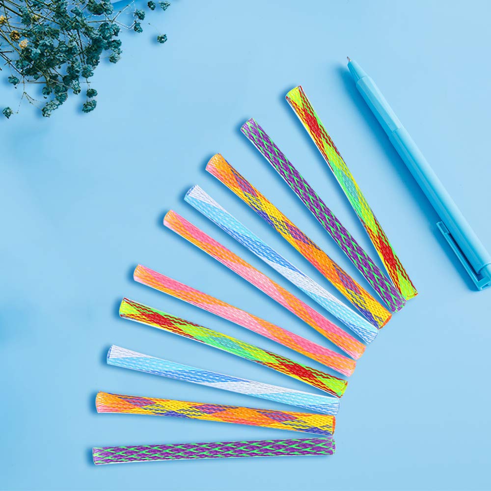 Wishlotus Cat Toys, 30Pcs Interactive Cat Toy Colorful Cat Stick Toy Telescopic Cat Mesh Pole Cat Jumping Toy Flexible & Shapeable Cat Spring Tube Kitten Chew Toys To Kill Time And Keep Fit (30Pcs)