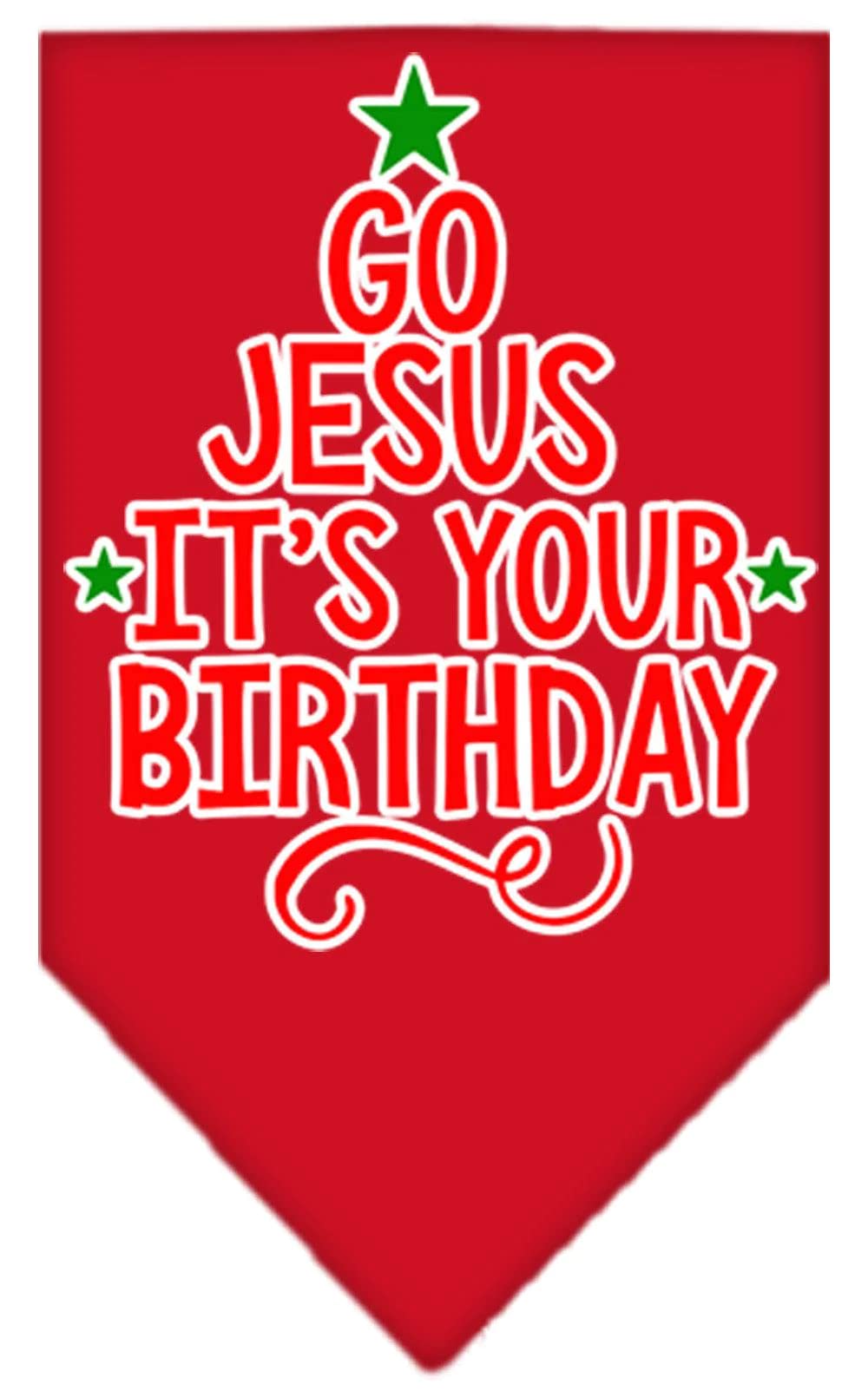 Mirage Pet Product Go Jesus Screen Print Bandana Red Large
