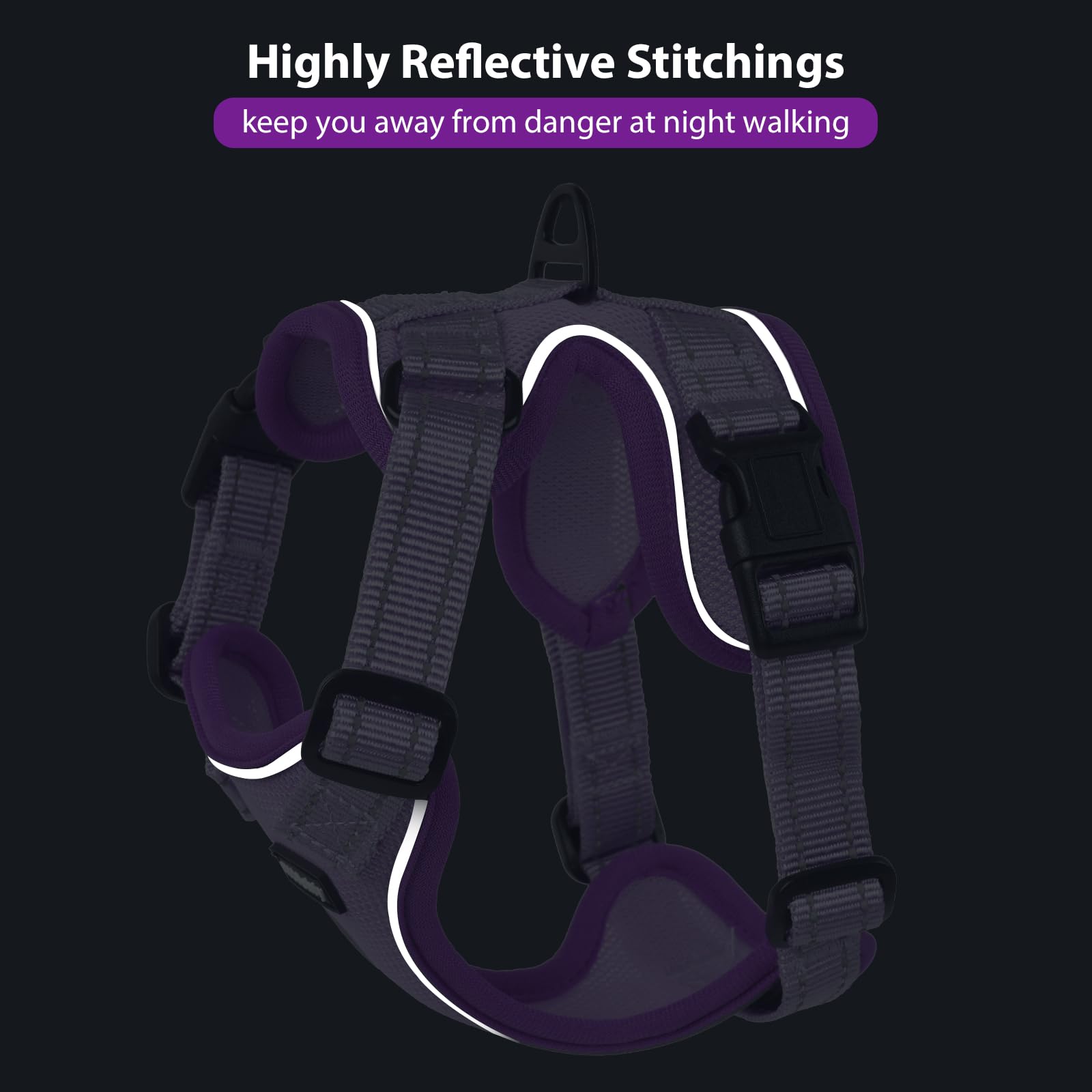 Rttochfy Cat Harness and Leash Set, Adjustable and Reflective Cat Vest, Escape Proof Kitten Harness, Easy to Put on with 3 Buckl