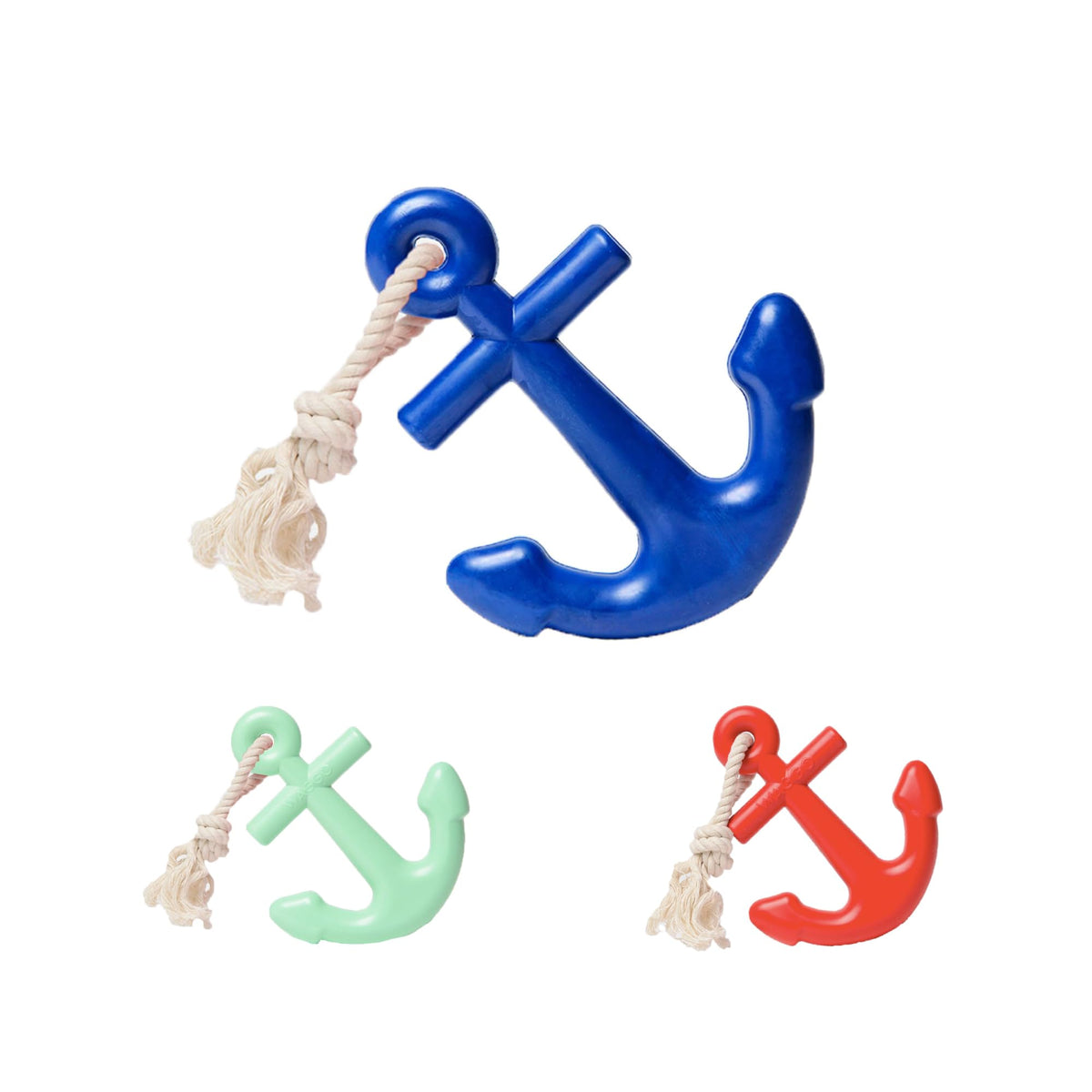 Waggo Anchors Aweigh Rubber Dog Toy (Small, Navy)