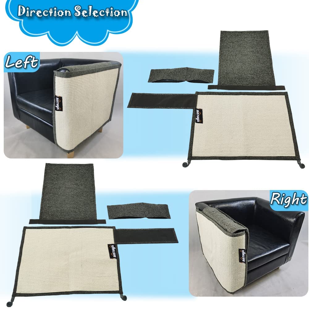 Natuya Furniture Protectors From Cats-Cat Furniture Protector-Cat Scratch Deterrent Cushion-Stretchable Anti-Scratch Sofa Cushion (Dark Gray, Left)