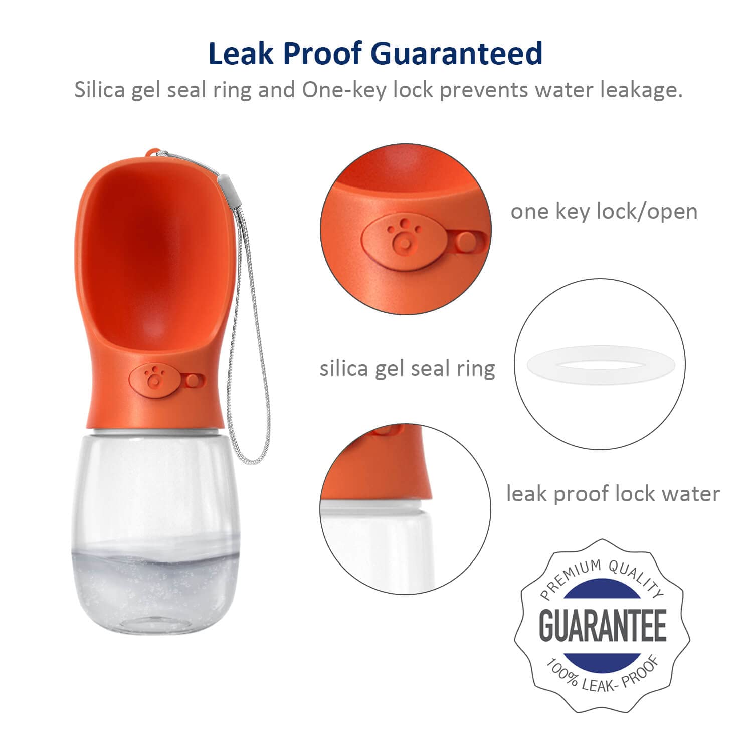 Wepet Portable Dog Water Bottle, 12 Oz, Leak Proof Puppy Water Dispenser With Drinking Feeder For Pets Outdoor Walking, Hiking,