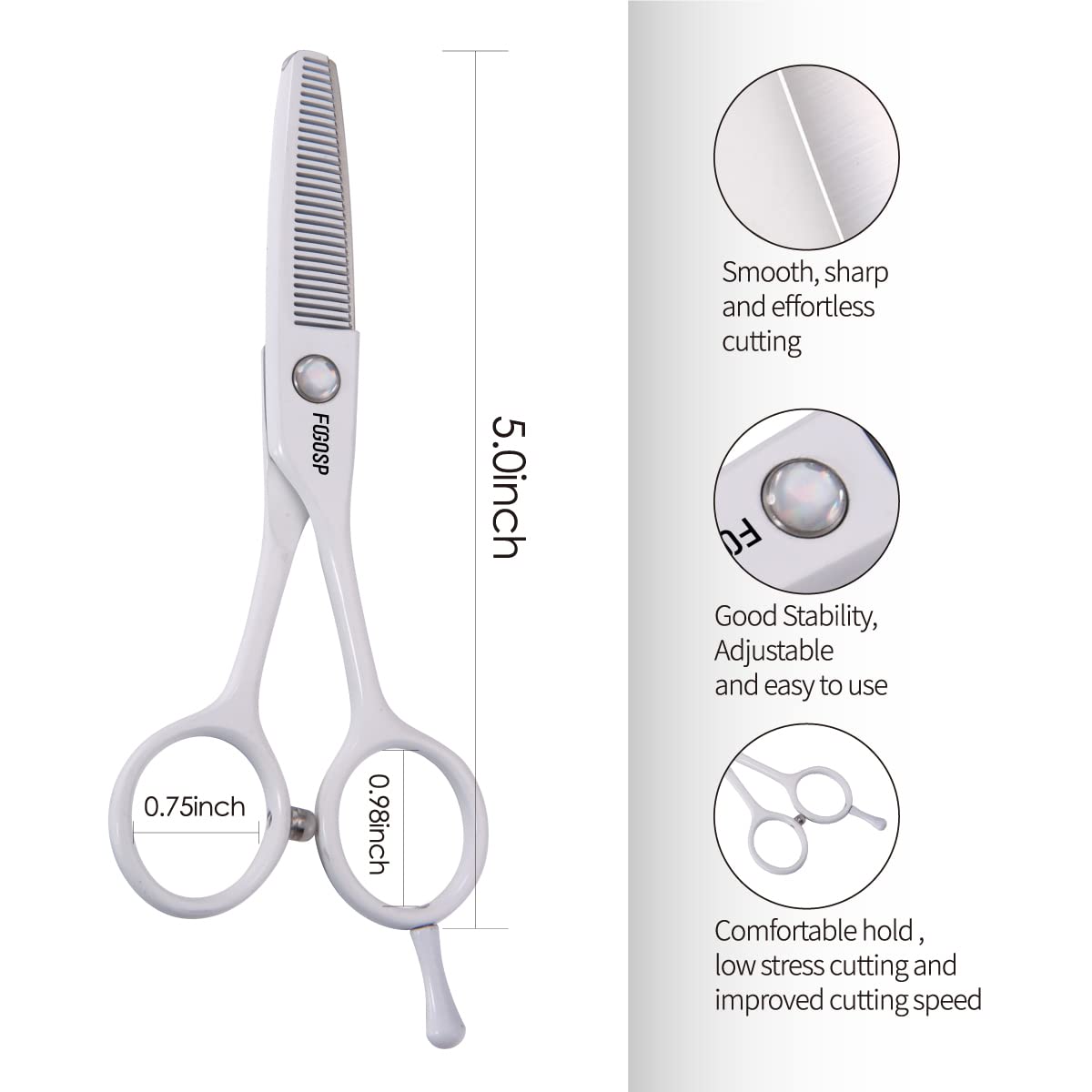 Fogosp 5 In Thinning Shears For Dogs Grooming Face For Small Dogs Eyes Face Paw Professional Small Cat Grooming Scissors(5'' Ble