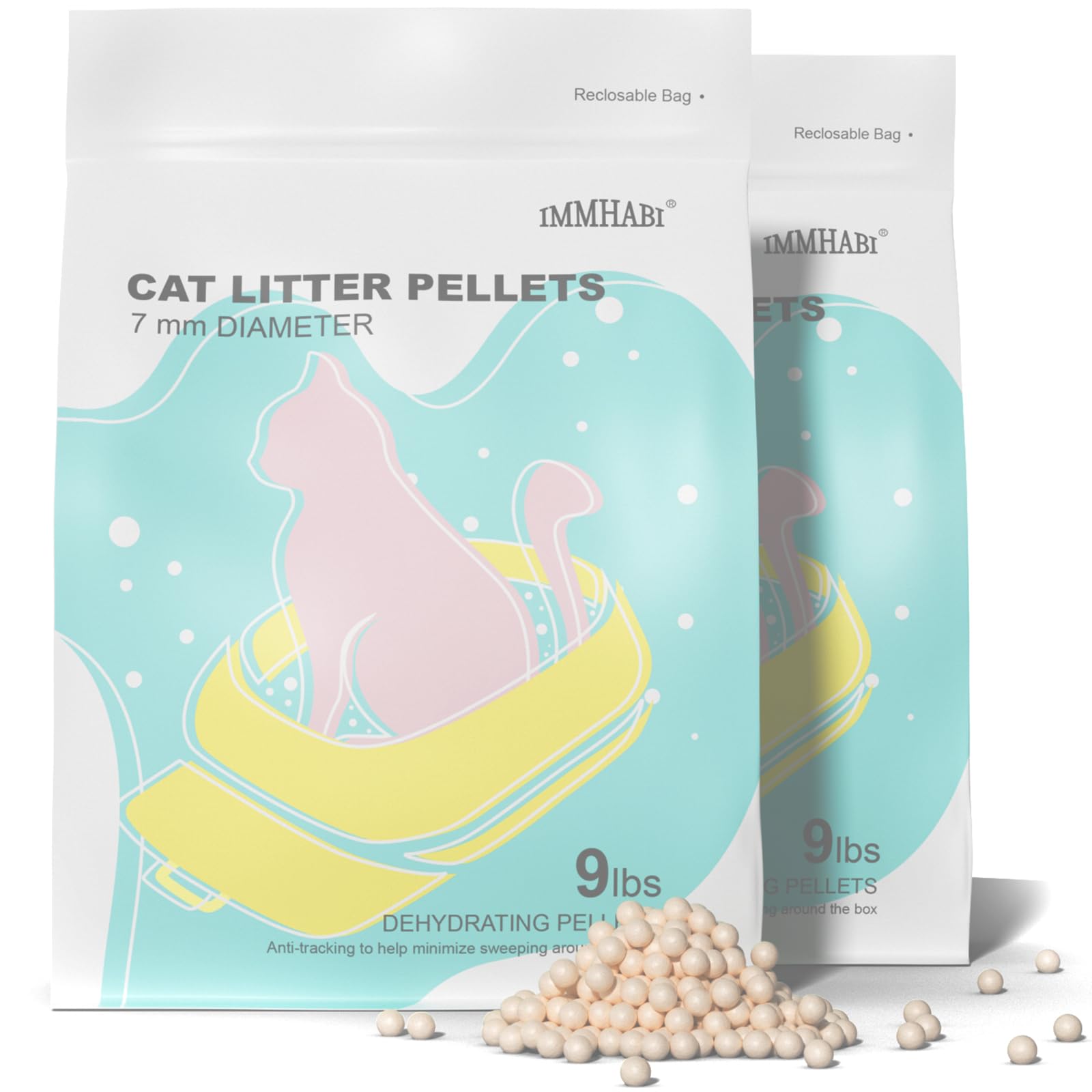 Cat Litter Pellets 18 Lbs, Generic Litter Pellets Refills Exclusively For Dual-Layer Litter Box Systems, Dehydrating Pellets, Ze