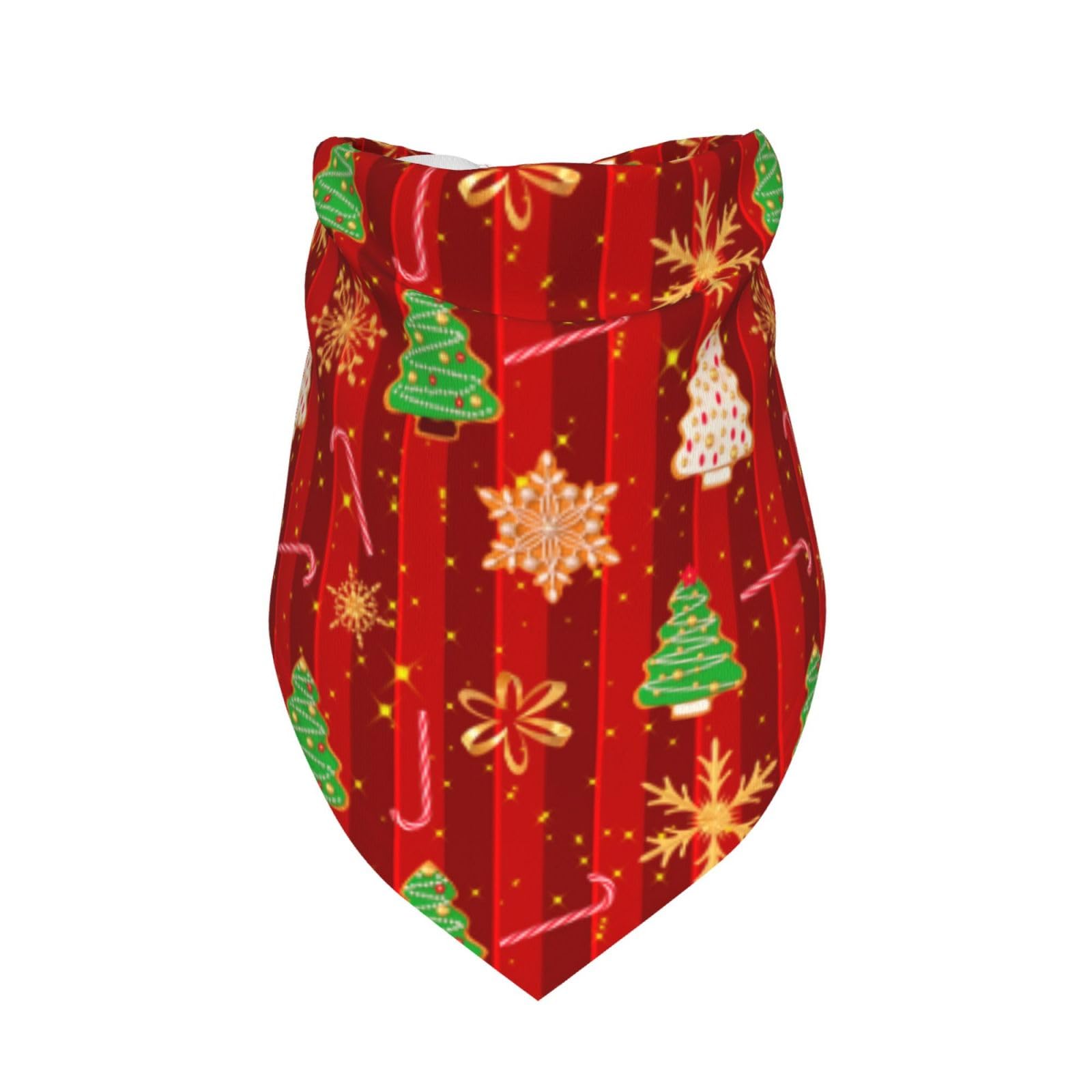 Christmas New Year Gingerbread Golden Snowflakes Tree Dog Bandana Scarf Triangle Bibs Pet Accessories Cat Kerchief
